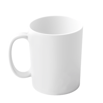 Clean and blank white mug without background. Template for mockup png
