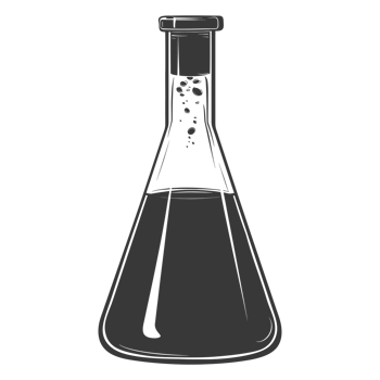 Silhouette Erlenmeyer Flask Tube Laboratory Glassware black color only png