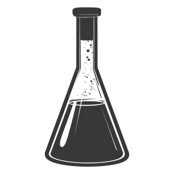 Silhouette Erlenmeyer Flask Tube Laboratory Glassware black color only png