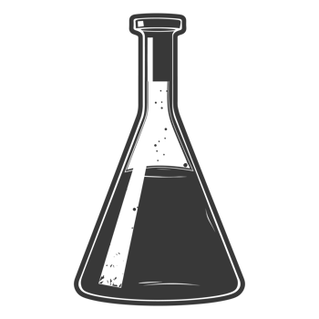 Silhouette Erlenmeyer Flask Tube Laboratory Glassware black color only png