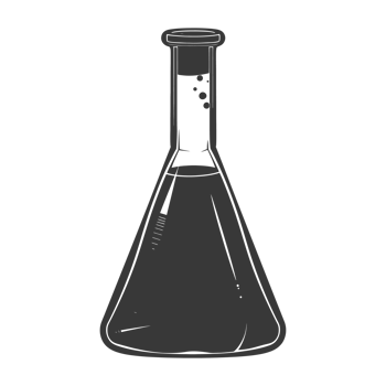 Silhouette Erlenmeyer Flask Tube Laboratory Glassware black color only png