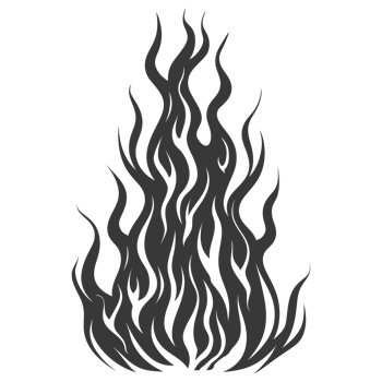 Silhouette Fire flame flare blaze black color only png