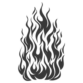 Silhouette Fire flame flare blaze black color only png