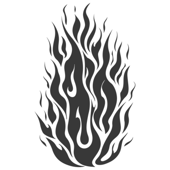 Silhouette Fire flame flare blaze black color only png