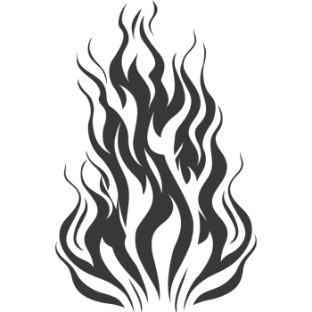 Silhouette Fire flame flare blaze black color only png