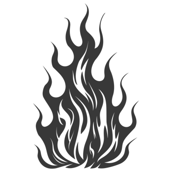 AI generated Silhouette Fire flame flare blaze black color only png