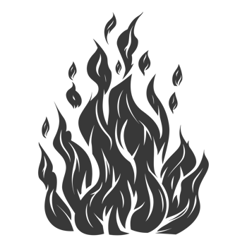 AI generated Silhouette Fire flame flare blaze black color only png