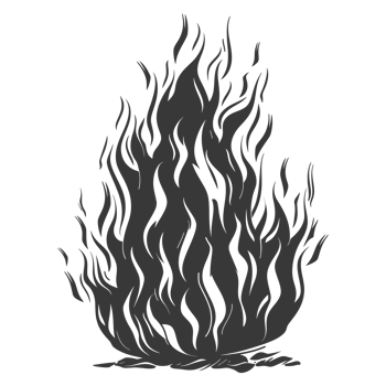 AI generated Silhouette Fire flame flare blaze black color only png