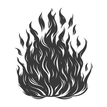 AI generated Silhouette Fire flame flare blaze black color only png