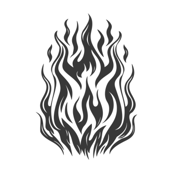 AI generated Silhouette Fire flame flare blaze black color only png