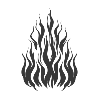 AI generated Silhouette Fire flame flare blaze black color only png