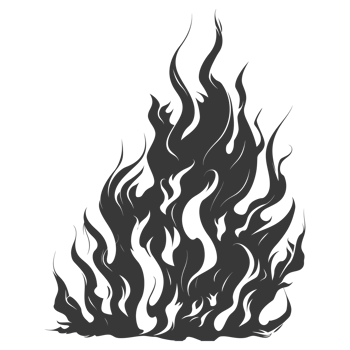 AI generated Silhouette Fire flame flare blaze black color only png