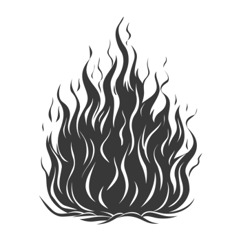 AI generated Silhouette Fire flame flare blaze black color only png