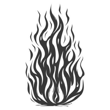 AI generated Silhouette Fire flame flare blaze black color only png