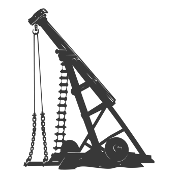AI generated Silhouette Giant Sling Trebuchet full black color only png