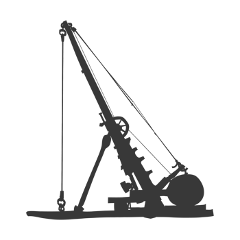 Silhouette Giant Sling Trebuchet full black color only png
