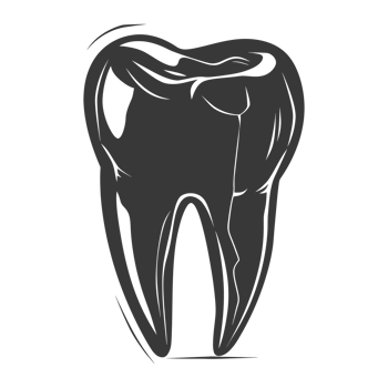 Silhouette cavity tooth black color only full body png
