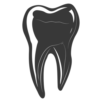 Silhouette cavity tooth black color only full body png