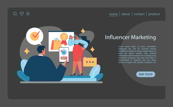 Influencer Marketing concept illustration. Showcases the power of social media vector