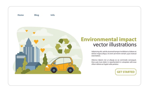 Electric Car Environmental Impact Illustration. A picturesque vector displaying.