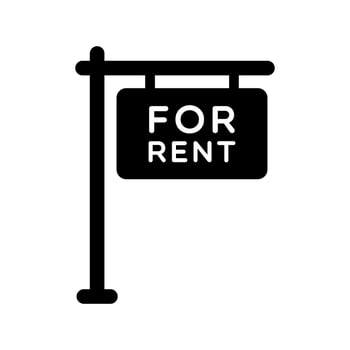 Vector For Rent Sign Illustration