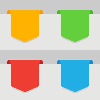 Set of Blank Hanging Ribbons vector