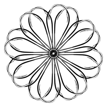 Artistic Circle Shape Created from Fishing Hook Silhouette Composition, can use for Logo Gram, Decoration, Ornate, Art Illustration or Graphic Design Element. Format PNG