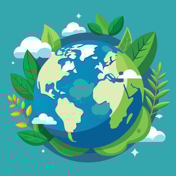 Planet earth in flat style. Earth day concept. Vector illustration.