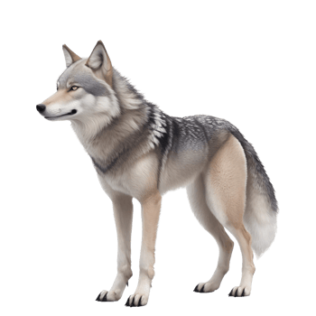 AI generated Wolf standing isolated on transparent background png