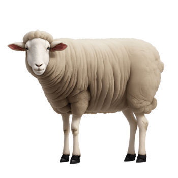 AI generated Happy sheep standing isolated on transparent background png