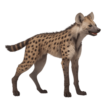 AI generated Hyena standing isolated on transparent background png