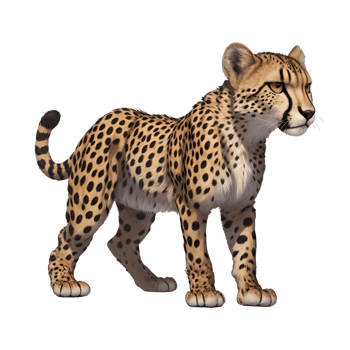 AI generated Cheetah standing isolated on transparent background png