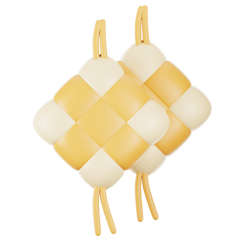 3d rendering ramadan icon concept. 3d illustration ketupat icon png
