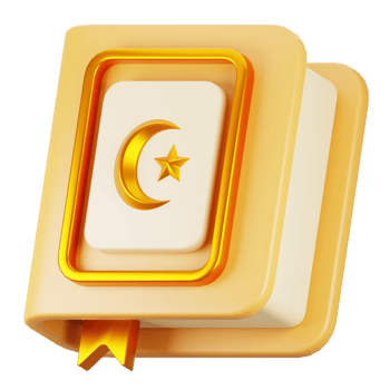 3d rendering ramadan icon concept. 3d illustration al quran icon png