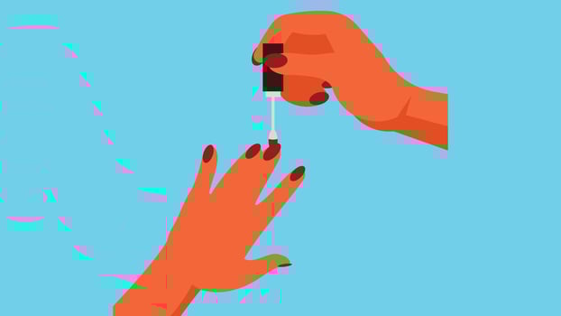 Nail polish for woman beauty fashion vector illustration set