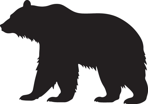 Polar Bear Silhouette Vector Illustration White Background