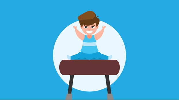 A girl fitness gym and gymnastics athlete workingout vector