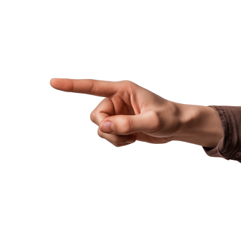 AI generated Pointing hand isolated on transparent background png