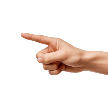 AI generated Pointing hand isolated on transparent background png