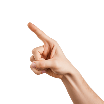 AI generated Pointing hand isolated on transparent background png