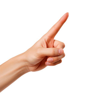 AI generated Pointing hand isolated on transparent background png
