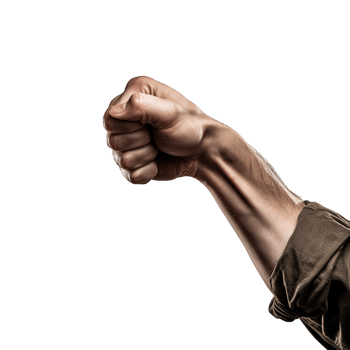 AI generated Punching hand isolated on transparent background png