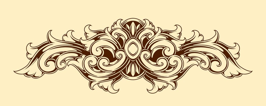Classic style frame design with exquisite engraving and luxury vector