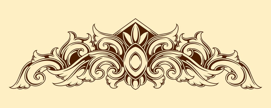 Classic style frame design with exquisite engraving and luxury vector
