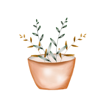 Watercolour Pot Plant png