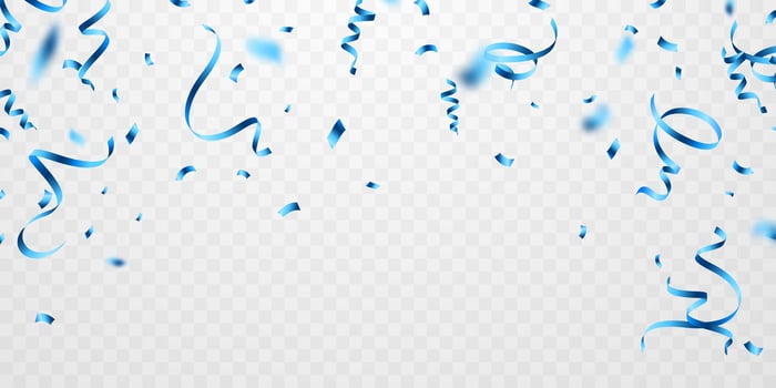 beautiful blue confetti background for celebration party Vector illustration