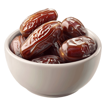 AI generated 3D Rendering of a Dates in a Bowl on Transparent Background - Ai Generated png