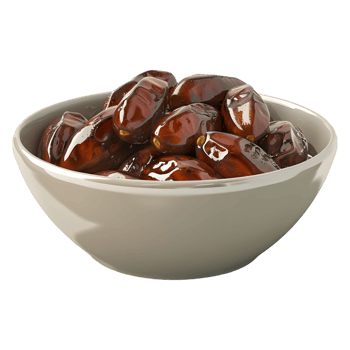 AI generated 3D Rendering of a Dates in a Bowl on Transparent Background - Ai Generated png