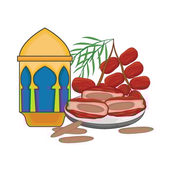illustration of kurma with lantern vector