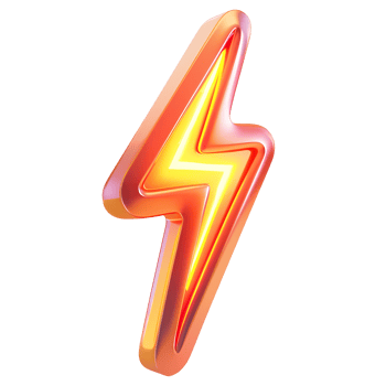 AI generated 3D rendering of lightning bolt icon. Neon sign of lightning png